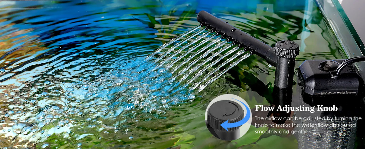 3-in-1 Silent Aquarium Filter with Wave Maker and Oxygenation