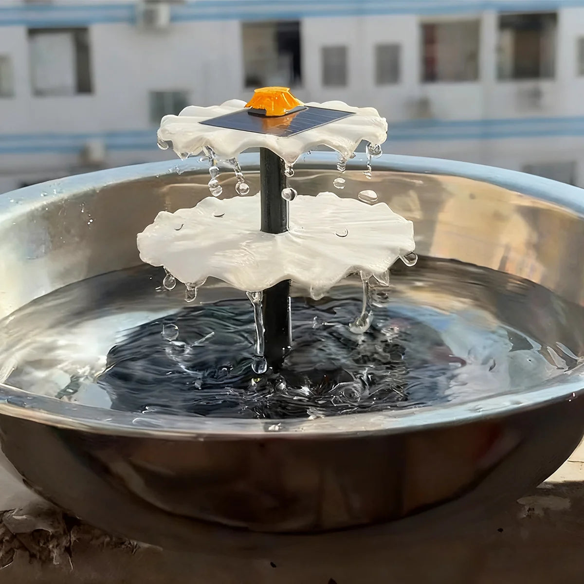 Solar Hanging Bird Bath Fountain with Glass Bowl