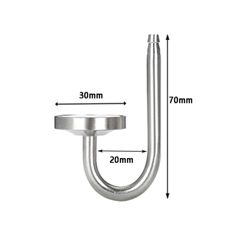 Silberne Aluminium-CO2-Diffusor in Hakenform für Aquarien