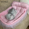 KEMORELA Gauze-Edged Cat Princess Sofa Bed Mat Washable Removable