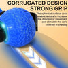 Blue corrugated design strong grip pet ball for cats used as a teasing toy