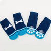 Cozy Knit Pet Socks with Anti-Slip Sole – Tiger Design, 4-Pack