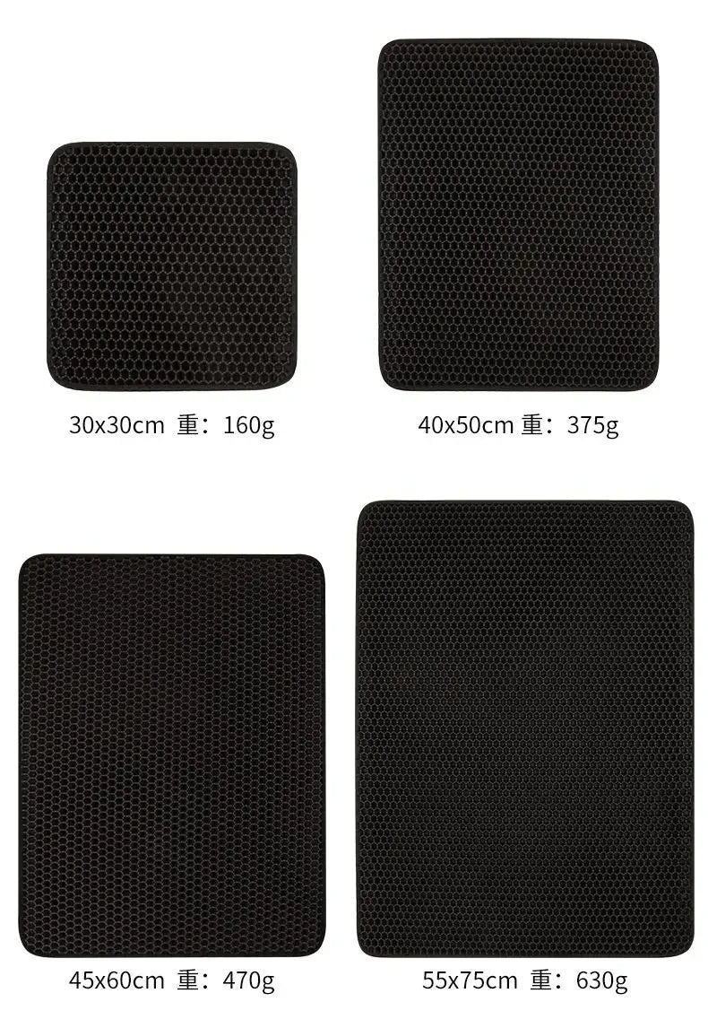 Double-Layer Waterproof Cat Litter Mat with Non-Slip Base