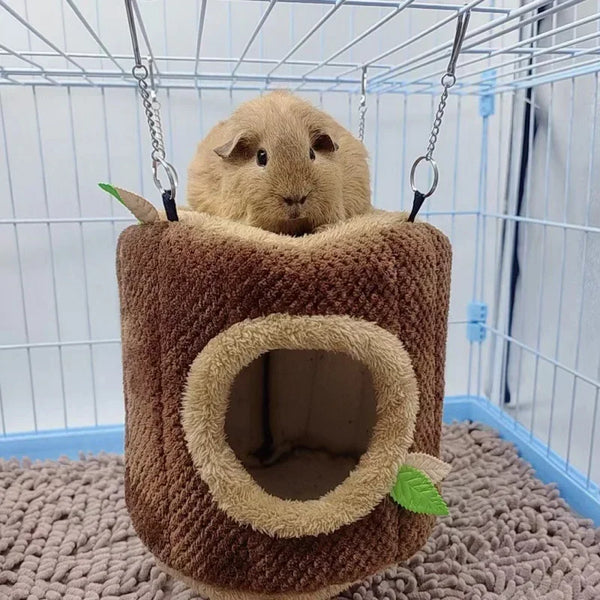 Tree Stump Hamster Hammock Nest Bed