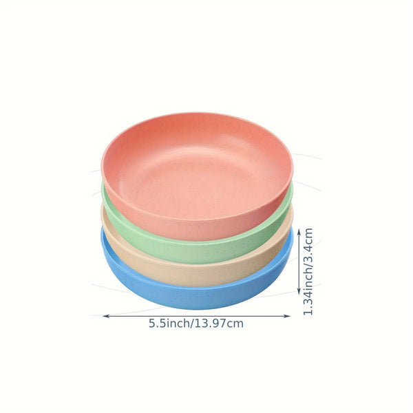 4pc Cat Bowls Set 13.97 cm Wide Shallow Feeding Dishes for Small Cats