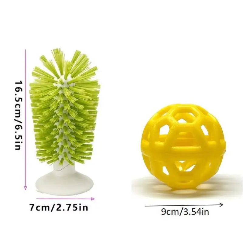 Turtle Shell Cleaning Brush with Feeding Ball