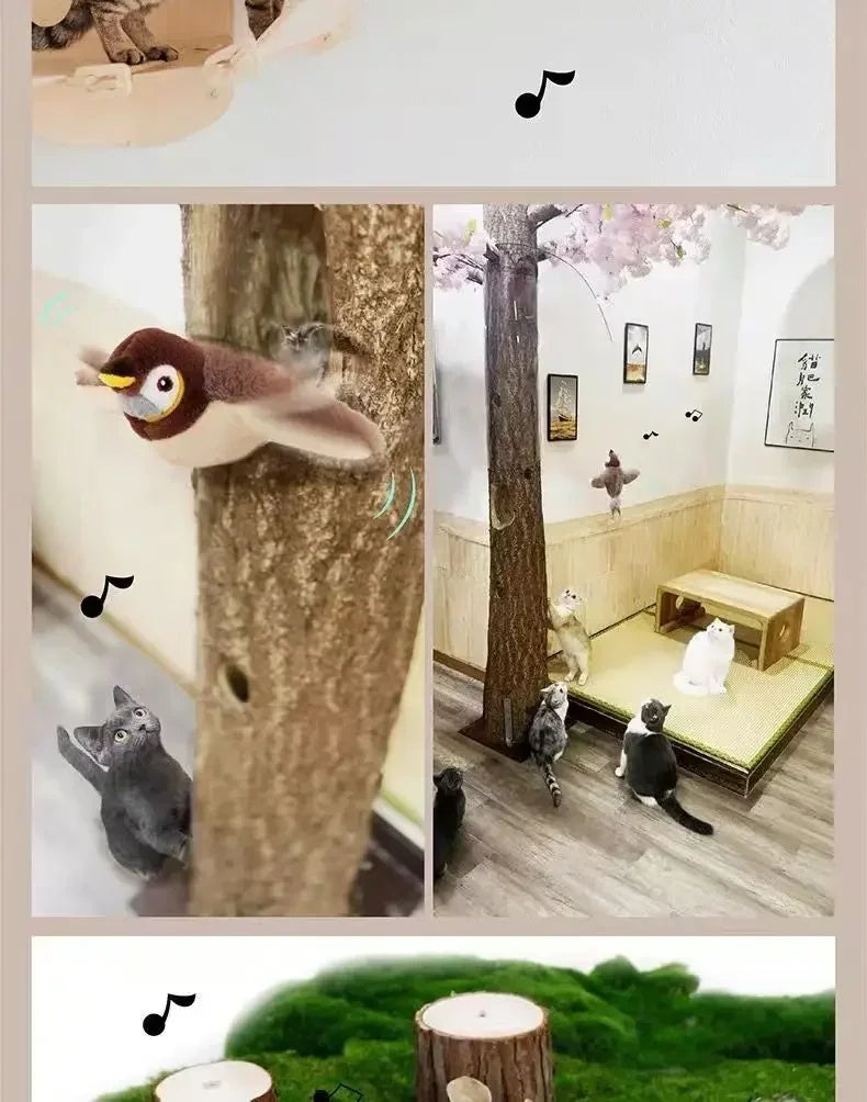 Rechargeable Chirping Bird Cat Toy with Catnip