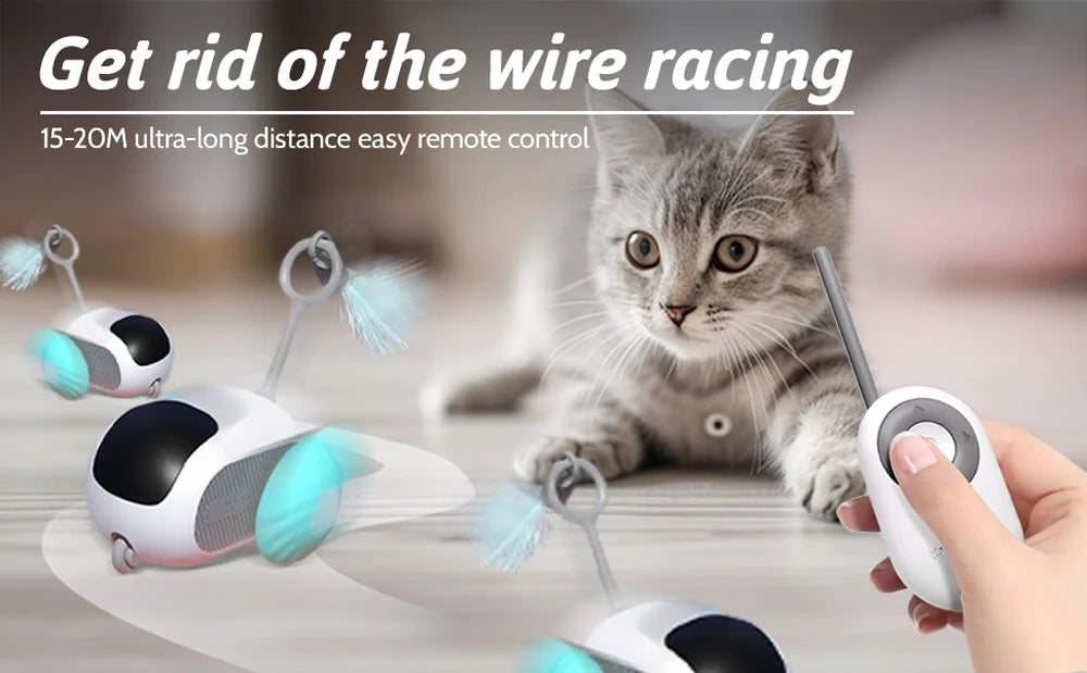 Interactive Smart Cat Toy Car with Remote Control