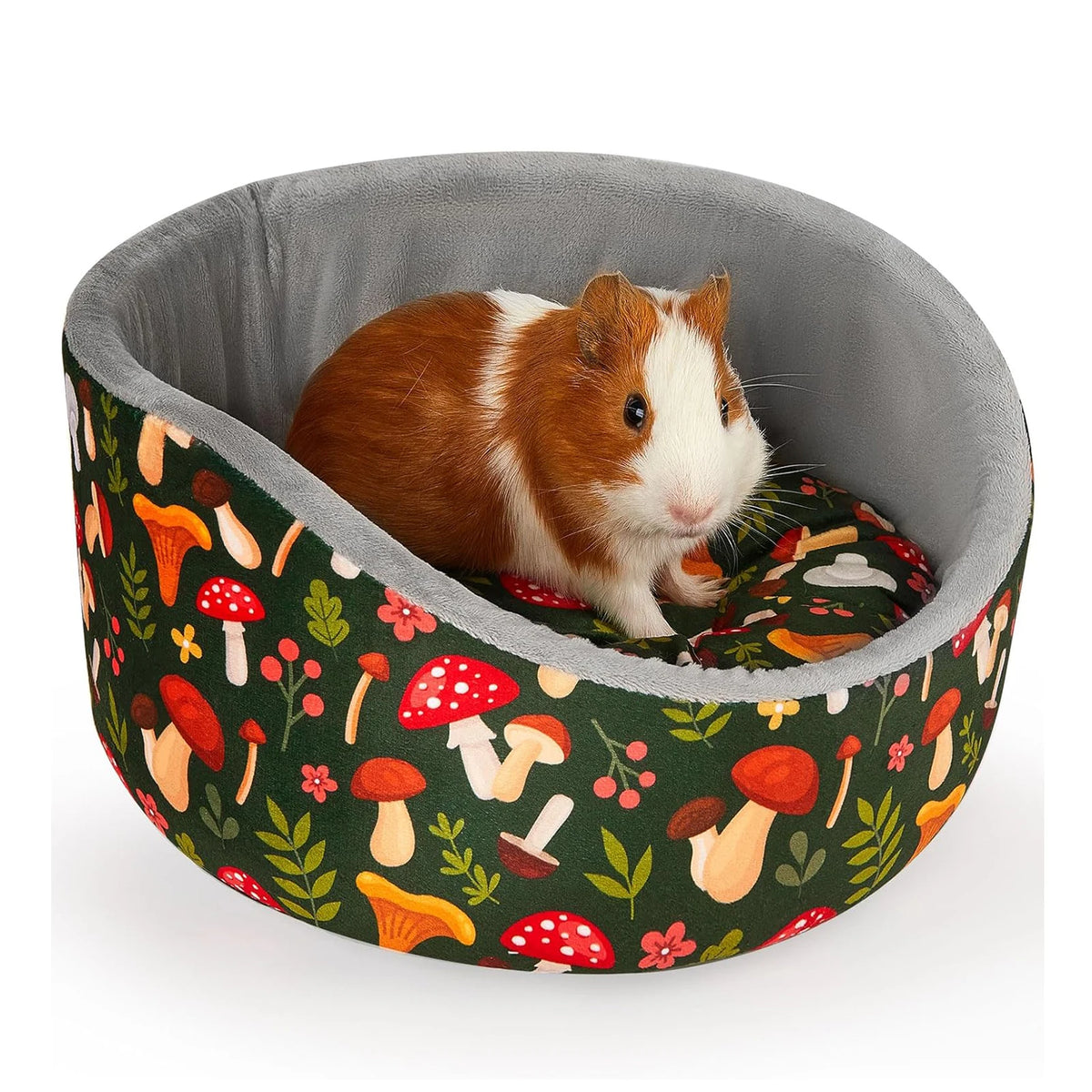 Cozy Fleece Hideout Bed for Small Pets with Removable Cushion
