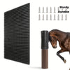 Poteau de grattage pour chevaux en PVC renforcé avec brosse en caoutchouc