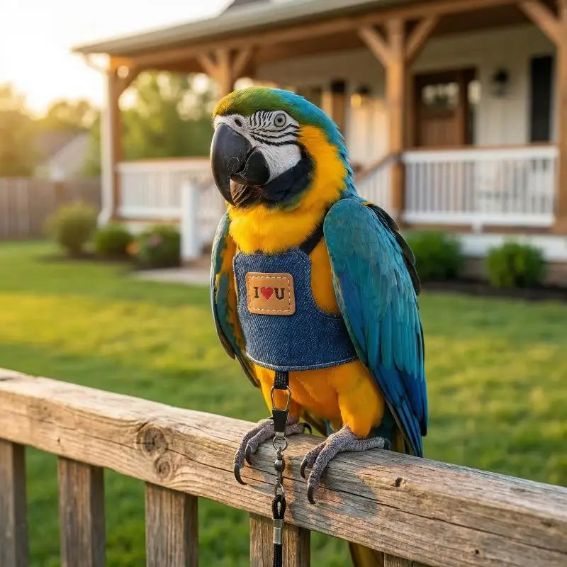 Adjustable Parrot Flying Harness with Leash for Small to Medium Birds