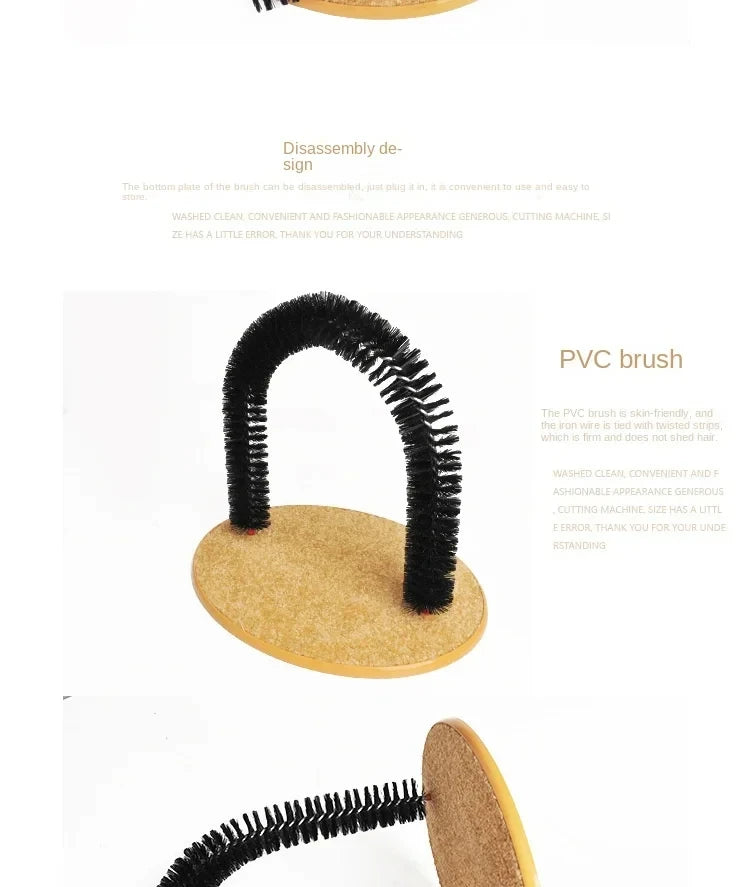 Archet de Toilette pour Chat avec Brosse Massage et Panneau à Griffer