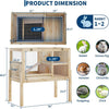 Wooden 2-Story Small Pet Cage with Stand, Ramp, and Hideout