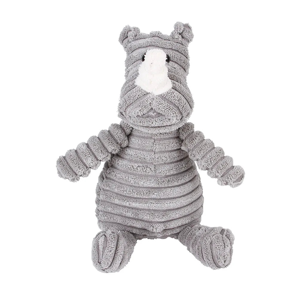 Jouet en peluche d'éléphant gris conçu comme jouet à mâcher pour chiens