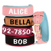 Wide Personalized PU Leather Dog Collar With Custom Name Tag