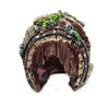 Rustic Resin Barrel Aquarium Ornament with Moss Accents