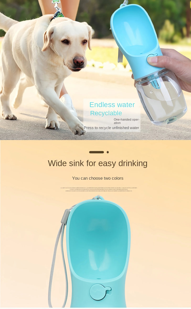 Bouteille d'eau portable pour animaux avec rangement pour nourriture