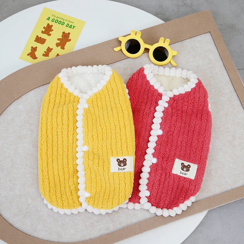 جاكيت شتوي للكلاب والقطط - سترة فليس لأحجام صغيرة إلى متوسطة