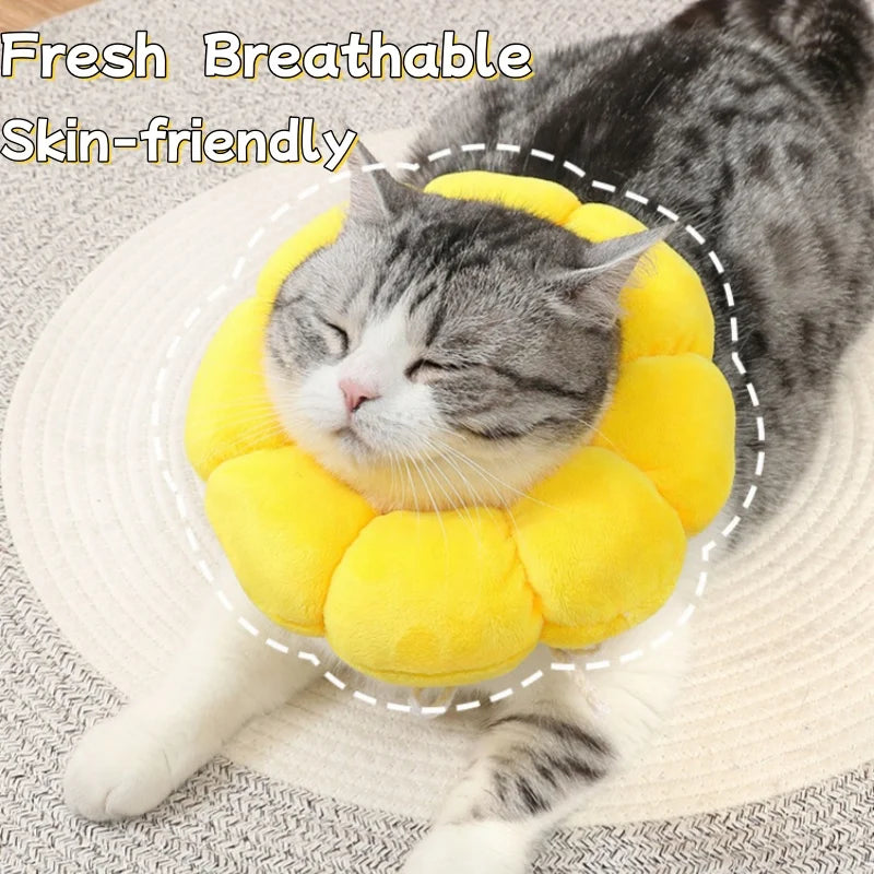 Adjustable Soft Plush Recovery Collar for Cats and Small Dogs