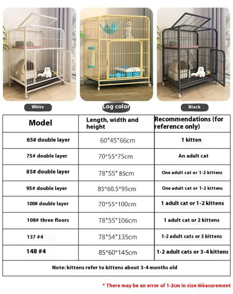 قفص قطط شبكي قابل للفتح مع فيلا مزدوجة