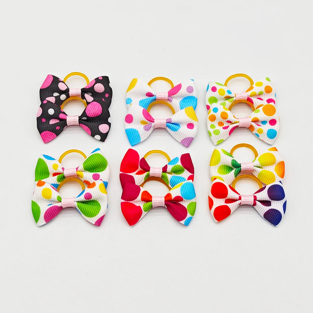Pet Hair Bows with Elastic Bands (100-Pack)