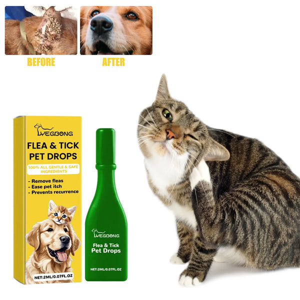 Cat Flea Drops for Itch Relief and Tick Prevention