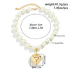 Vintage Pearl Heart Pendant Choker Necklace