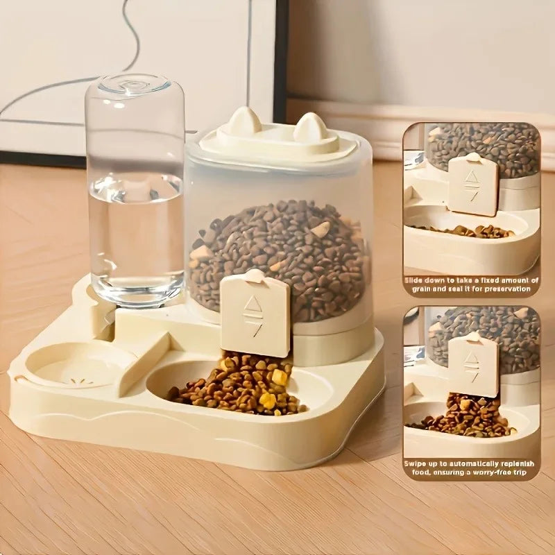 Large-Capacity Gravity Waterless and Wet Dual-Use Automatic Pet Food dispenser for cats and dogs