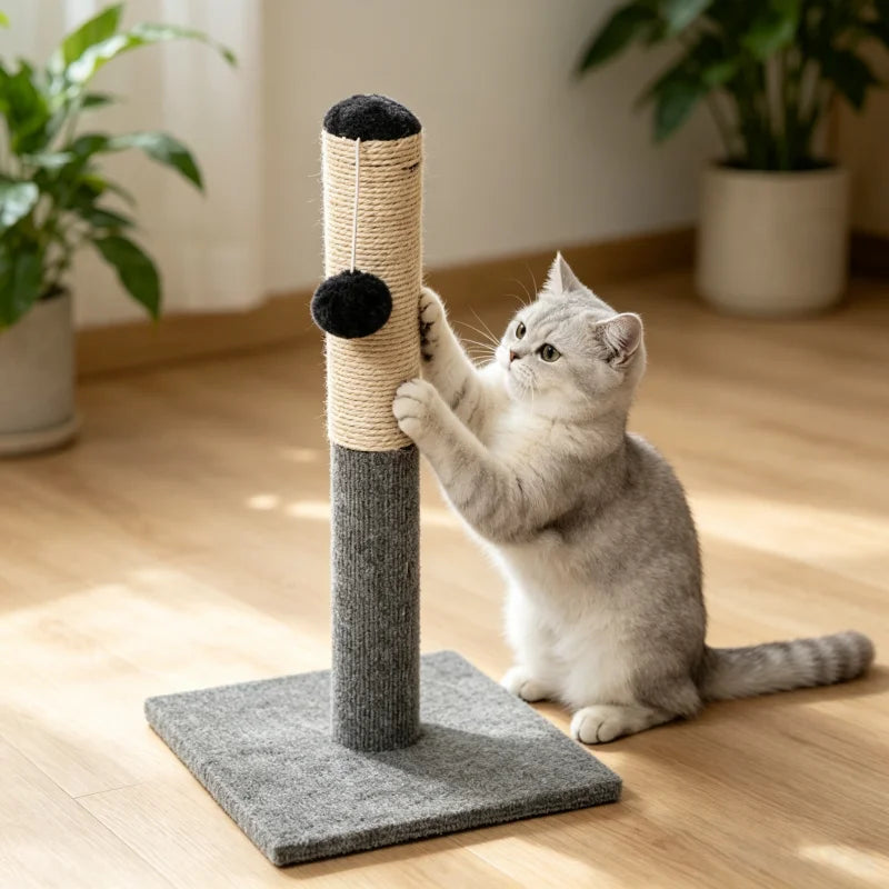 Minimalist Vertical Sisal Cat Scratcher with Detachable Design