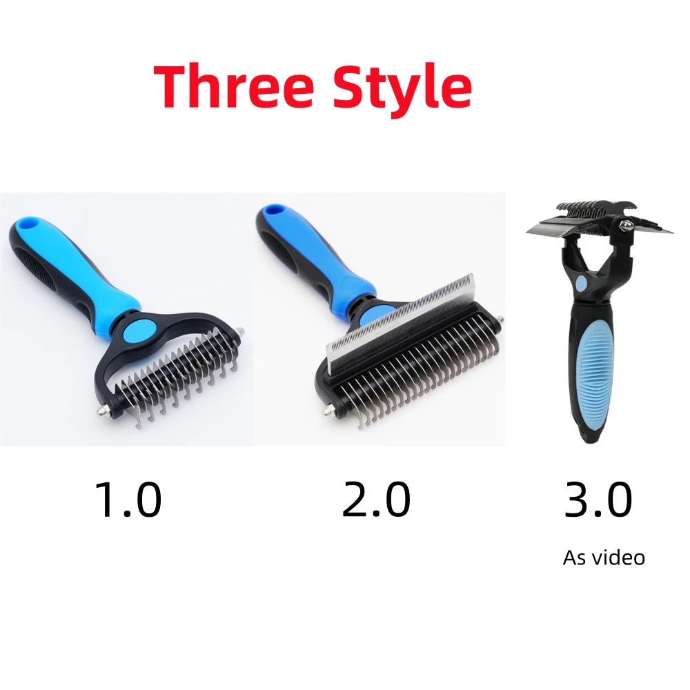 3-in-1 Pet Deshedding Brush for Dogs and Cats