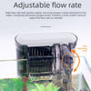 Gros plan d'une vanne à débit réglable sur un système de circulation d'eau pour aquarium.