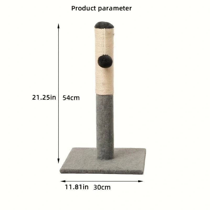 Minimalist Vertical Sisal Cat Scratcher with Detachable Design