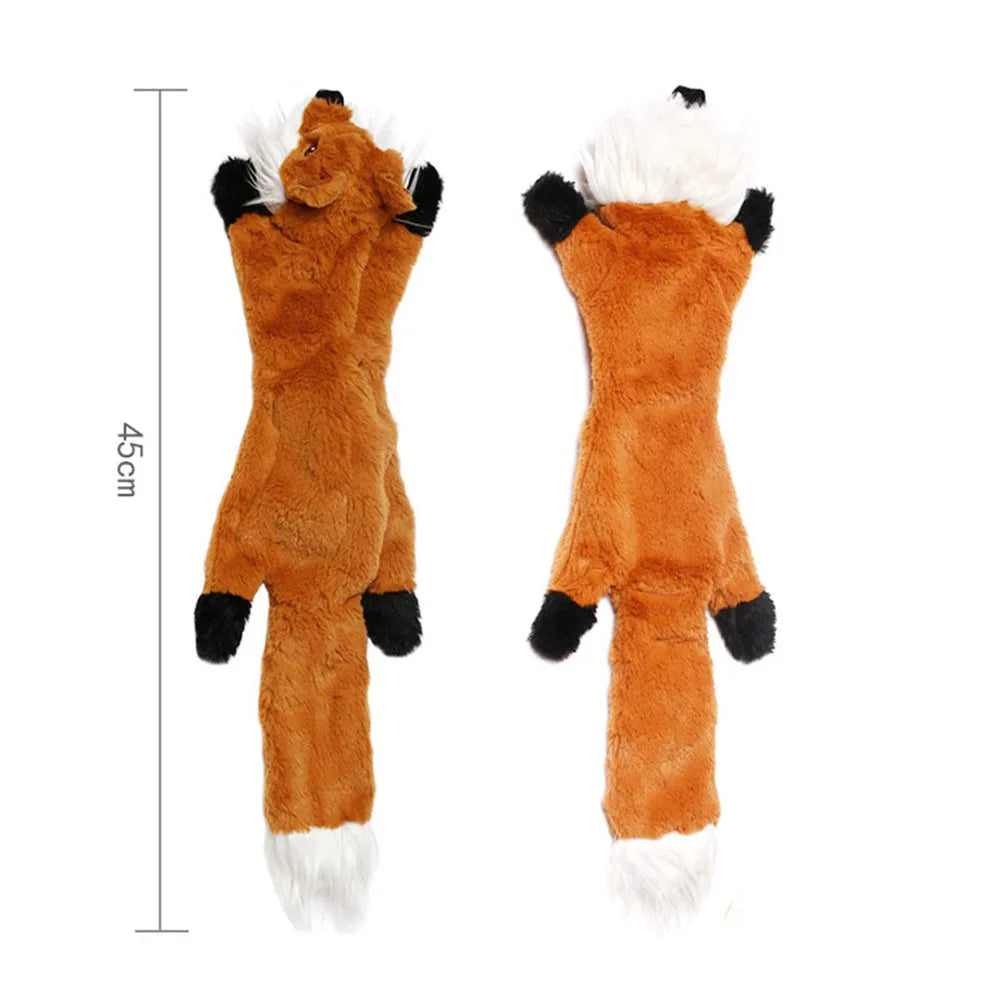 Squeaky Plush Dog Toy with Crinkle Paper – No Stuffing, Durable & Fun