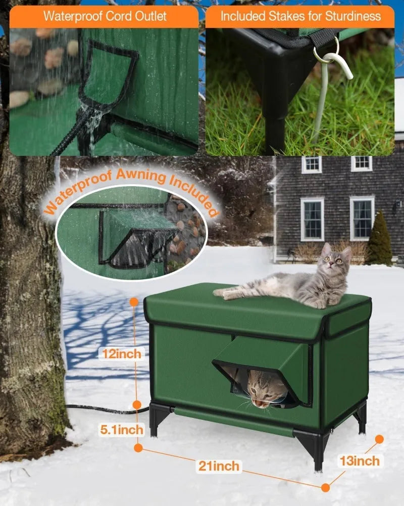 Abri Extérieur Chauffé et Imperméable pour Chat