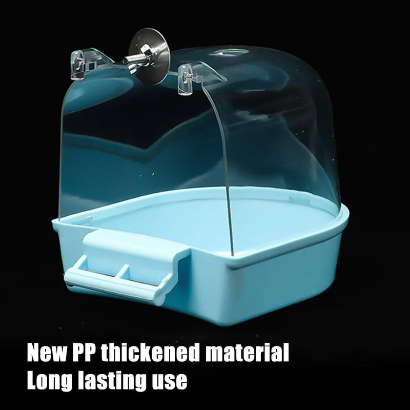 حمام طيور معلق شفاف للقفص