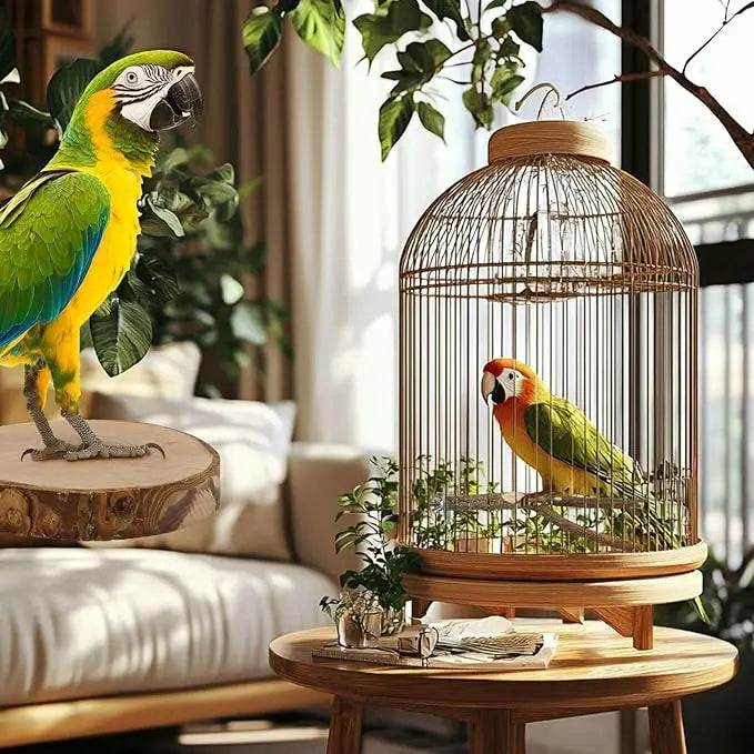 Natural Wood Forked Bird Perch for Small Parrots