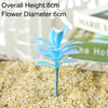 A small blue artificial succulent plant with a flower diameter of 6cm is shown in a natural setting.