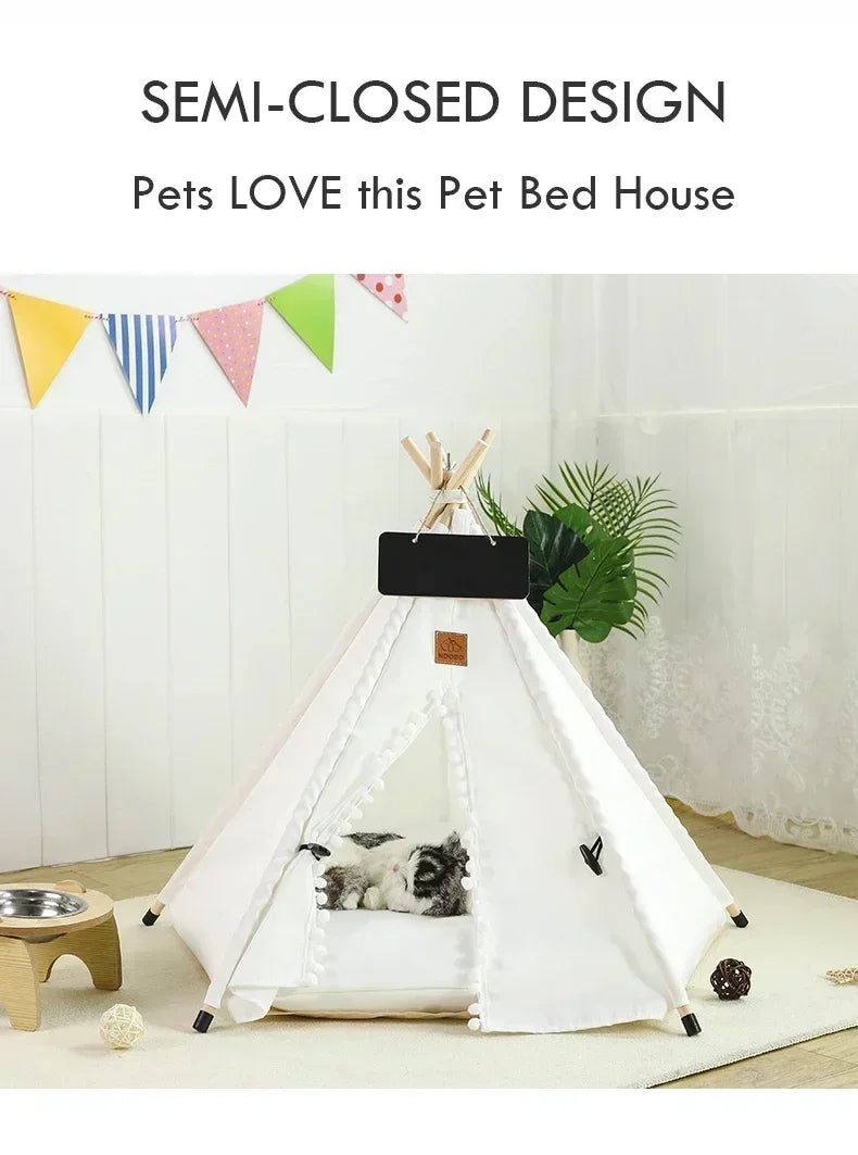 Pet Teepee Tent with Cushion and Personalization Board