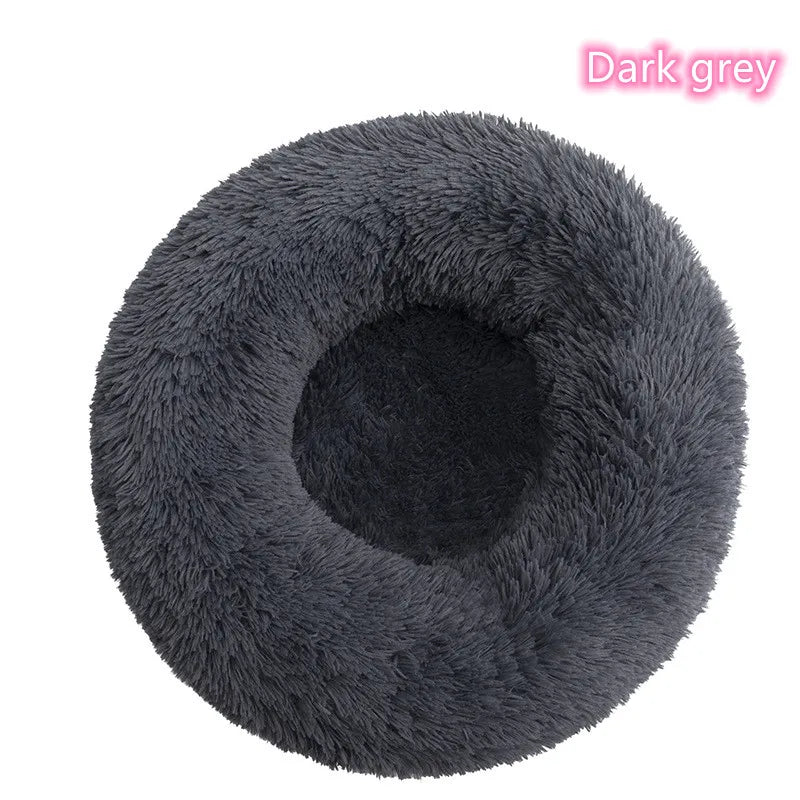 Lit Donut en Peluche Confortable pour Chat