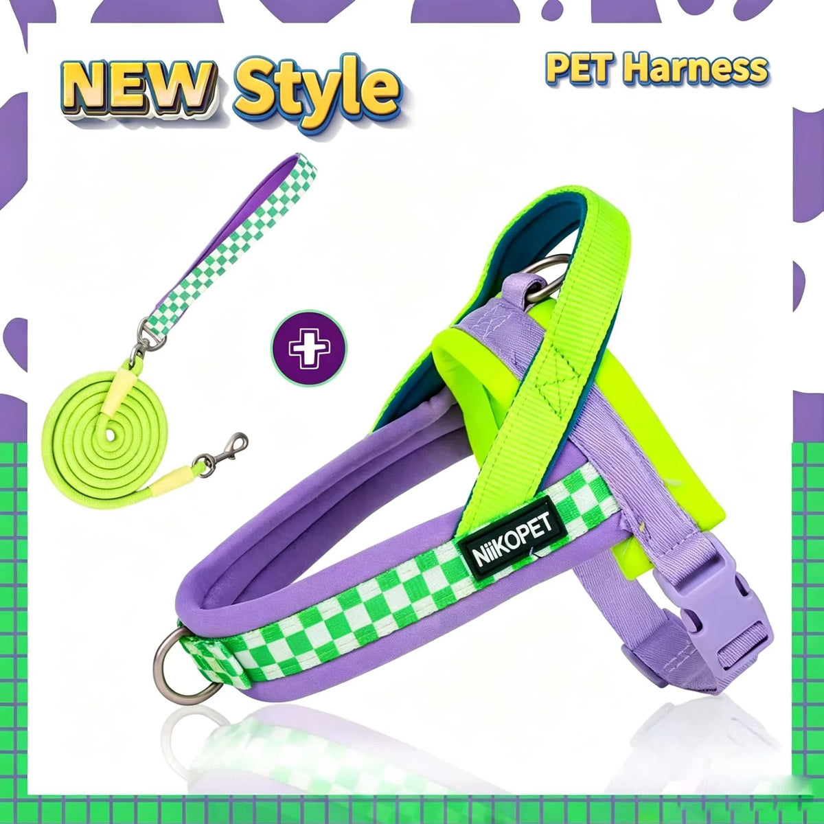 Quick-Release No-Choke Dog Harness with Dual D-Rings