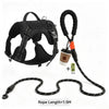 Black tactical dog harness and 1.5m rope for training