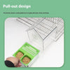 A hand is shown placing bird seed into a clear plastic feeder accessory designed for a parrot or bird bath.