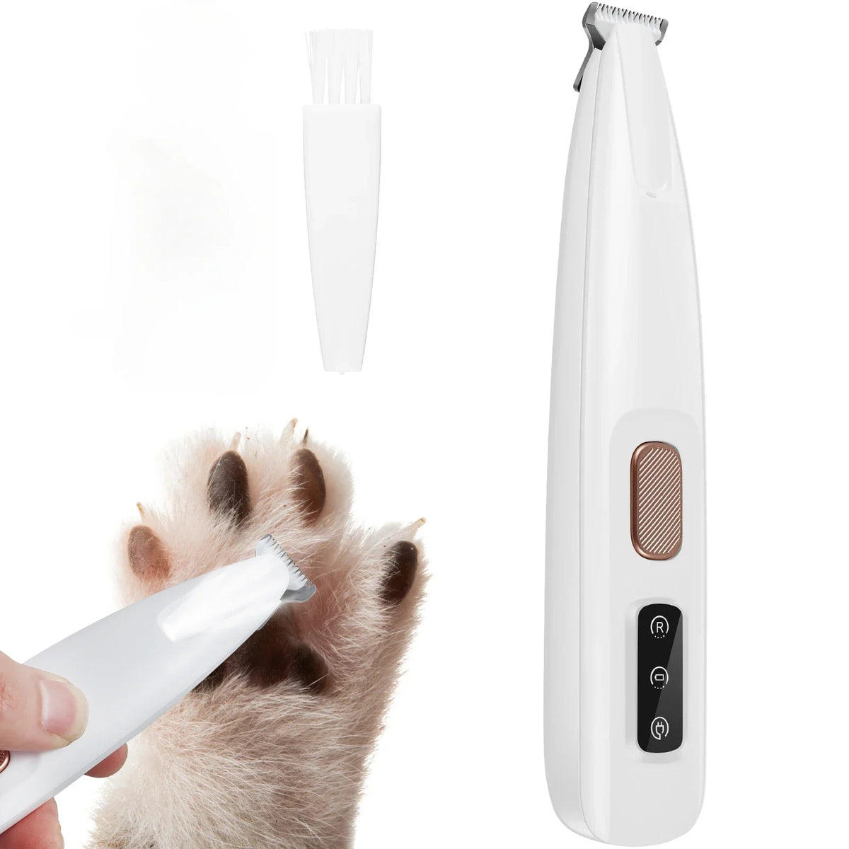 Cordless Waterproof Dog Paw Trimmer with LED Light