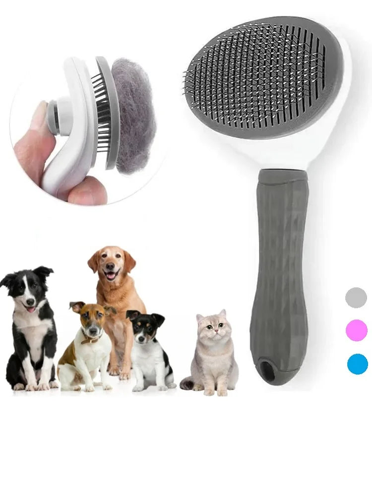 Brosse Anti-Dérapante Auto-Nettoyante pour Animaux