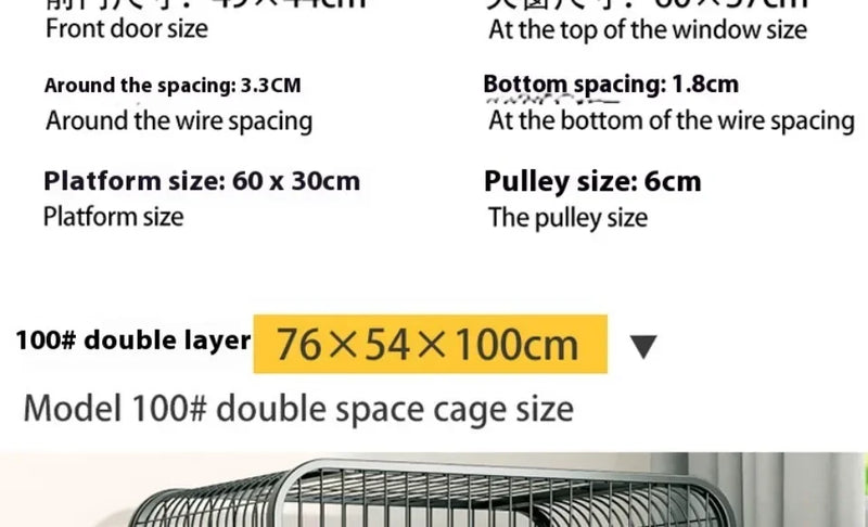 قفص قطط شبكي قابل للفتح مع فيلا مزدوجة