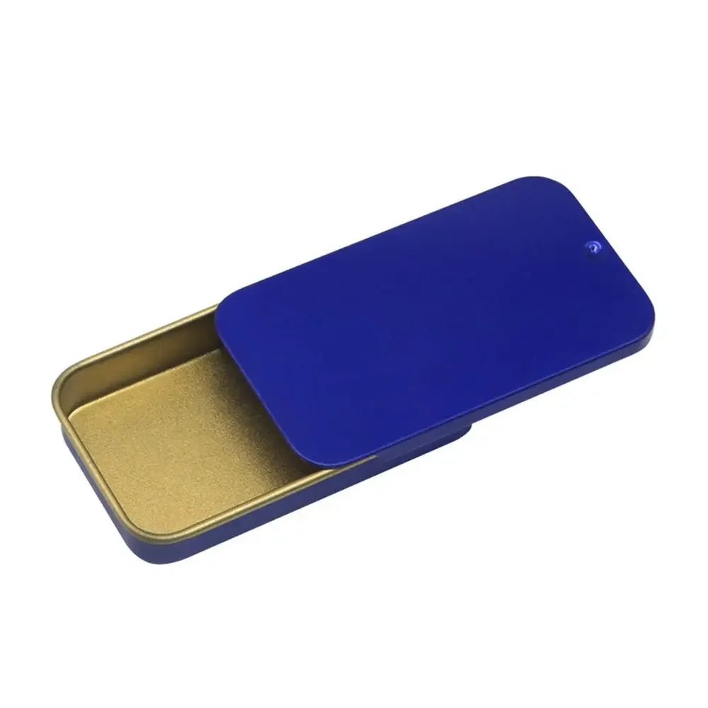 Compact Sliding Tin Box for Pills, Candy, and Small Essentials