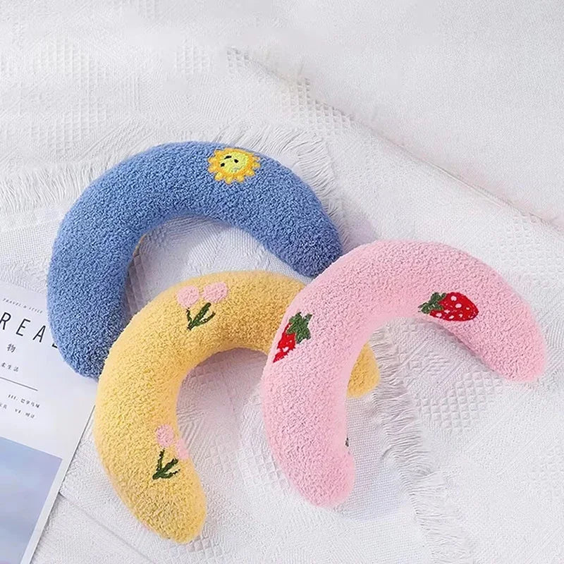 Super Soft Half Donut Cat Bed Pillow for Neck Support and Relaxation