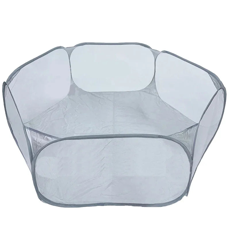 Foldable Transparent Pet Playpen — Portable Indoor & Outdoor Tent for Cats, Small Dogs, and More