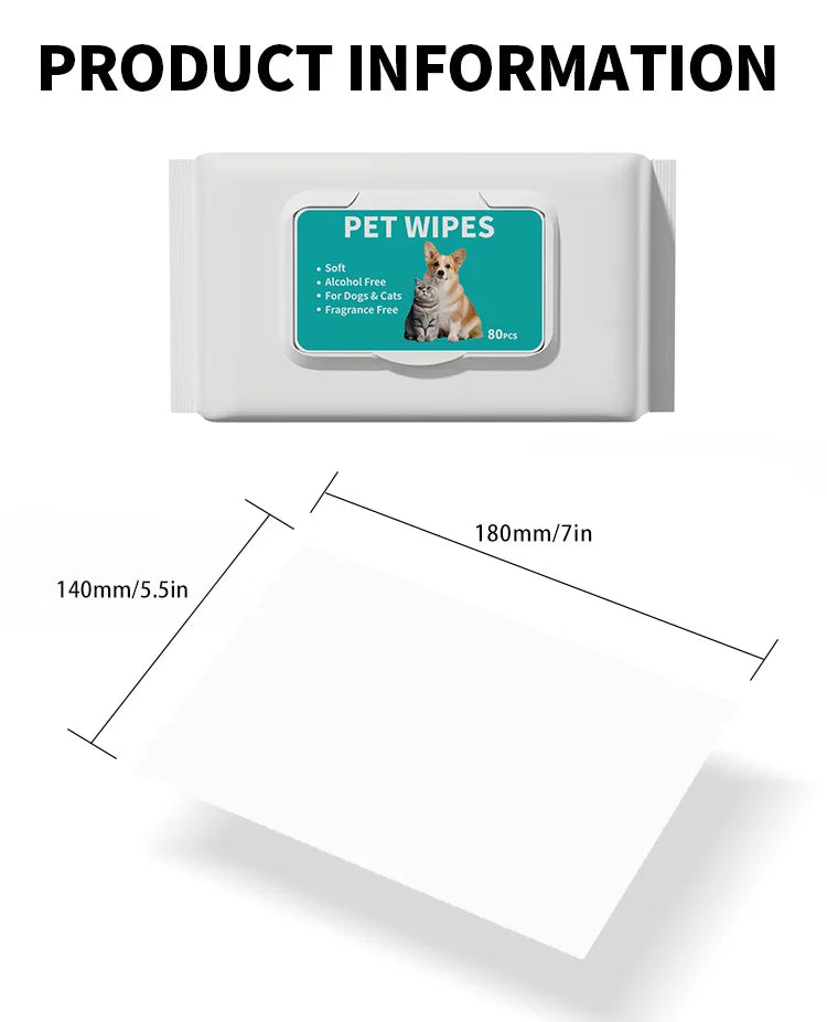Plant-Based Deodorizing Pet Wipes for Sensitive Skin