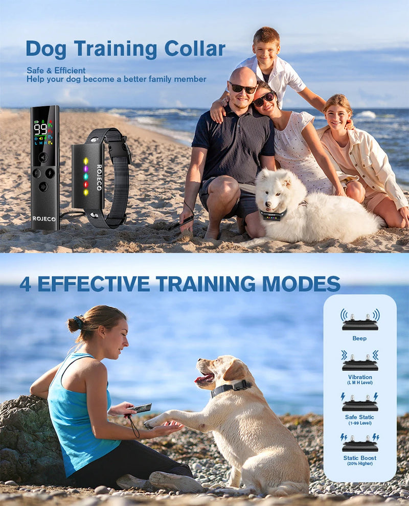 ROJECO Dog Training Collar with Remote, 1600ft IP67 Waterproof